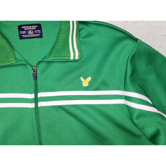 Vintage American Eagle Green Track Jacket Men’s Large Y2K 90s Full Zip - Picture 2 of 7